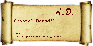 Apostol Dezső névjegykártya