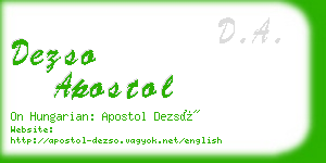 dezso apostol business card